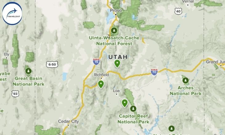 Map Of The Best Utah Hiking 